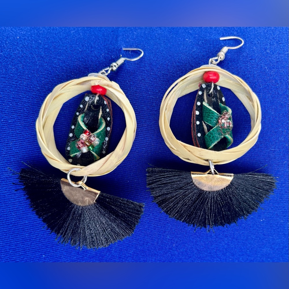Handmade earrings made in Oaxaca Mexico